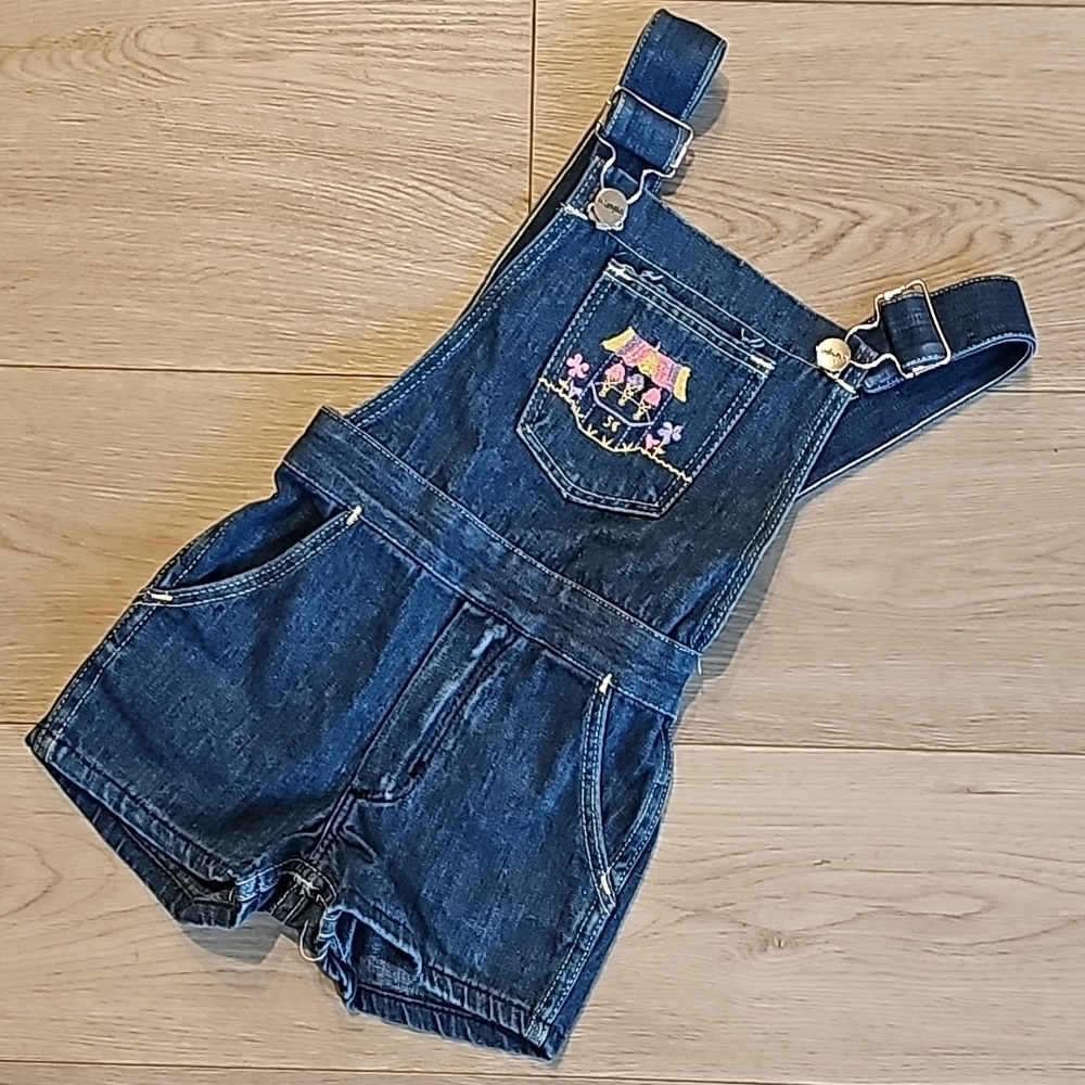 Vintage Wrangler Ice Cream Embroidered Denim Shortalls / Overalls, sz 4 Reg
